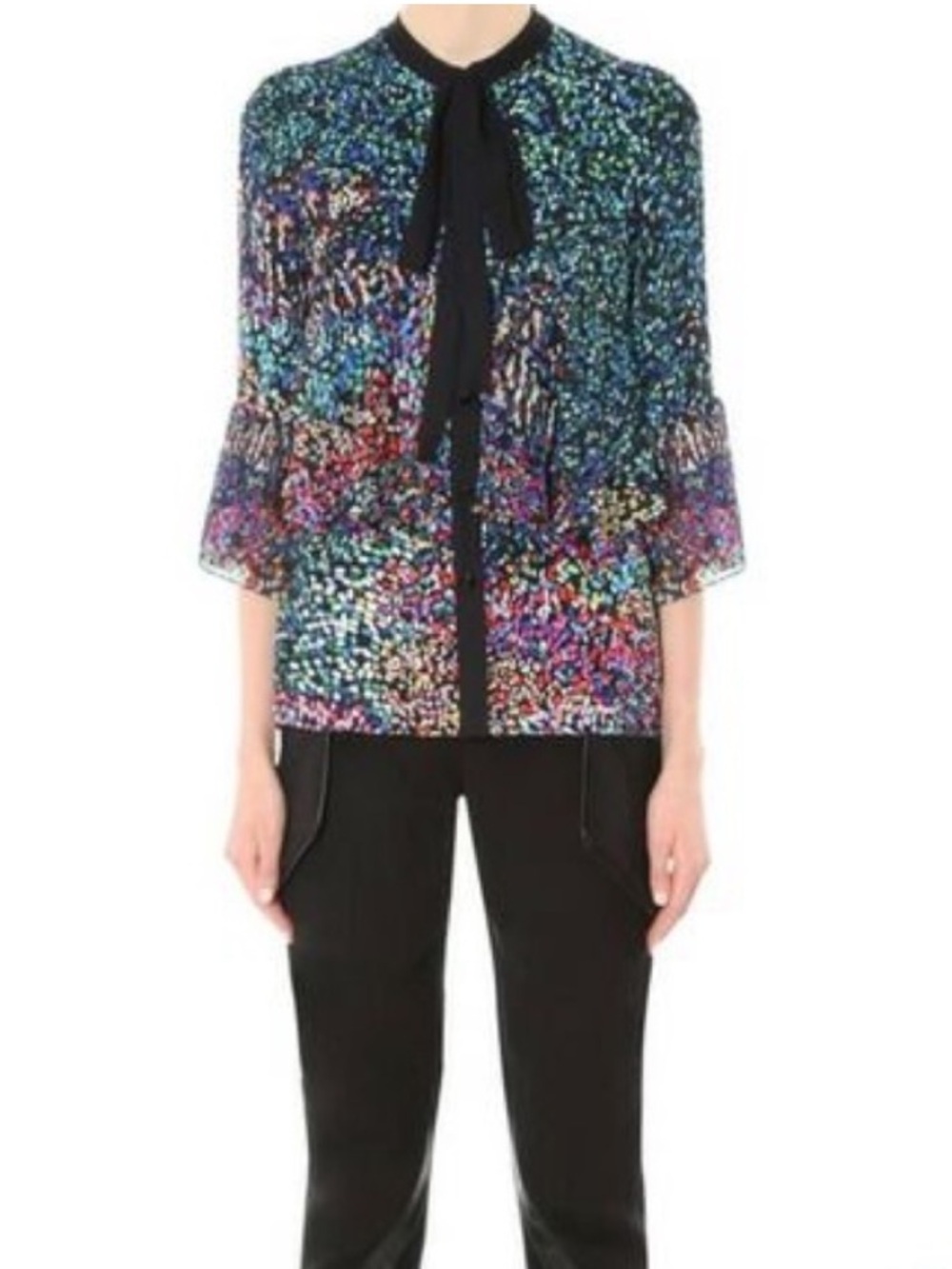 Mary Katrantzou Multicolor Stained Glass Silk Blouse
